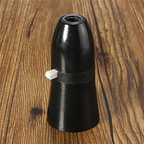 MASUNN B22 Standard White Black Switch Light Lamp Holder Socket Bayonet Cap Fitting - Black