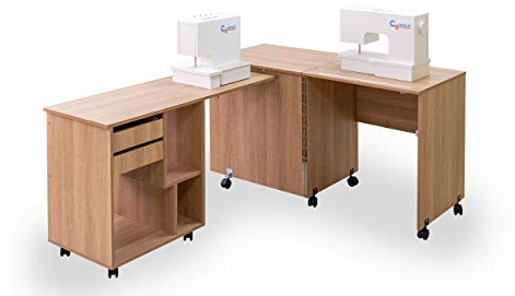 Comfort 8 | Nähmaschinenschrank | Nähmöbel | Nähtisch | Aufbewahrungsschrank | (Oak Sorano Natural Light)