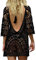 Cache-Maillots et Sarongs, Femme Maillot de Bain Dos Ouvert Robe de Maillot de Bain Bikini Dentelle au Crochet, C- Noir, Taille Unique