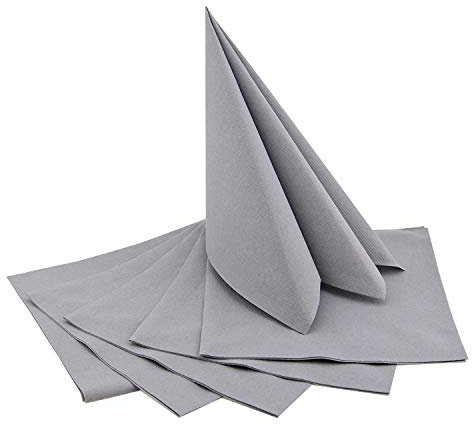 12 Stück Servietten GRAU 40 x 40 cm stoffähnlich zum falten Hochzeit Geburtstag Dinner