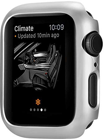 Leotop Compatible con Apple Watch 44mm 40mm Series 6 5 4 SE Funda, Súper Delgado Cubierta Anti-Arañazos Carcasa de iWatch Protector, Slim Protección (Plata,44mm)