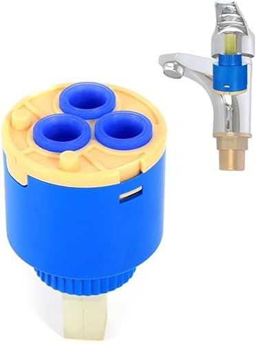 Cartuccia Rubinetto Miscelatore, Cartucce in Ceramica, 35 mm Cartuccia in ceramica Miscelatore acqua Rubinetto di controllo interno Valvola in plastica PP Blu Pratico per vasca da bagno e doccia