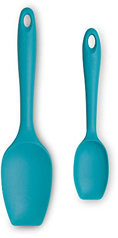 Zeal JSET1A Non-Stick Silicone Large & Small Spatula Spoon-Aqua