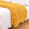 Nicole Knupfer Decke Grob Gestrickte Kuscheldecke Grobstrick Wolldecke Tagesdecke Strickdecke Überwurf Zuhause Dekor Geschenk (Gelb,120 * 150cm)