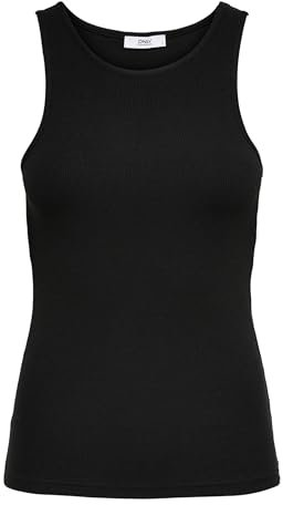 ONLY Onlkenya Life Rib Tank Top Jrs Noos Camiseta de Tirantes Anchos, Negro, XL para Mujer