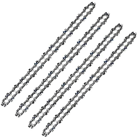 VonLux 4-Pack Chainsaw Chain 14 Inch - 3/8'' Pitch - 52 Driver Links - 0.050''(1.3mm) Gauge, Low-Kickback Replacement Chain Saw Chains for Chiansaw 35cm Guide Bar
