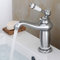 Grifo de baño retro de latón, grifo para cuarto de baño, cocina, estilo vintage, grifo + cursor (plata)