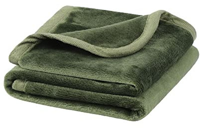 PiccoCasa Fleecedecke Kuscheldecke Decke aus massivem Mikrofaser Plüsch Weiche Warme Flauschige Leichte Decken für Bett Sofa usw. Grün 60x80cm