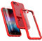 ORETECH Compatible with iPhone SE 2022/2020 Case, with [2 Pack 9H Screen Protectors] iPhone SE & 7 & 8 Case Shockproof Drop Protection Ultra Thin Soft TPU + Hard PC Hybrid Transparent Case - Red