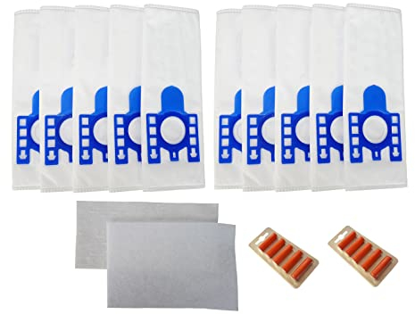 10 x Place4parts Compatible Vacuum Cleaner Hoover Bags & Filters for Miele GN C1 C2 C3 Powerline Silence Ecoline with 10 Fresheners