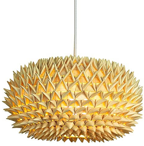 FAZRPIP Suspension Moderne tissée à la Main pour Salle à Manger Feuille de Palmier Lanterne Lustre Chambre Salon Restaurant Cuisine îlot éclairage décoratif