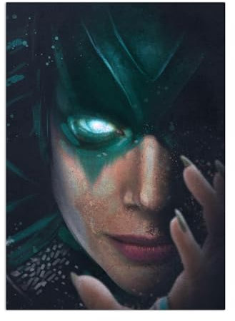Displate Marvel Thor Metallposter Thor Poster Marvel Poster Marvel Merch Marvel Bilder Thor Film Poster Marvel Deko Thor Ragnarok Godly Visage - Hela Thor Poster 32x45cm