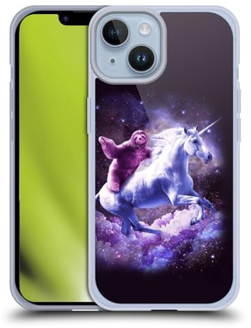 Head Case Designs Licenza Ufficiale Random Galaxy Galassia Bradipo Spazio Unicorno Giro Custodia in Gel [Protezione di Grado Militare] Compatibile con Apple iPhone 14 E Compatibile con MagSafe