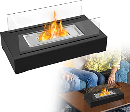 HENGMEI Tischkamin Ethanol Kamin Indoor und Outdoor Bioethanolkamin Steinen standkamin Bioethanol Terrassenfeuer (TYP C)