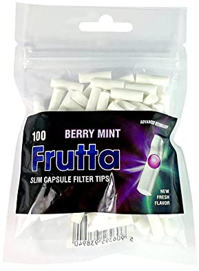LK Trend & Style Frutta Zigarettenfilter Zigarettenhülsen Click Berry Mint Slim mit Kapsel 6mm Drehfilter Filter Tips Kapselfilter (3 x 100 Berry Mint Kapselfilter)