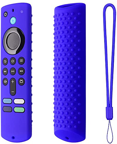 2022 Fernbedienungshülle kompatibel für Fire TV Stick (3. Generation) dritte Generation, Fernbedienungsschutzhülle Silikon staubdichter Hüllenschutz mit Lanyard (blau)