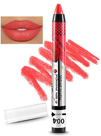 Boobeen Matte Lip Liner Pencil Nude Lip Stick Velvety Creamy Matte Lip Crayon Full Coverage Lip Stain High Pigment Waterproof No Smudge Lipstick for Women, Smooth Matte Lip Color Makeup