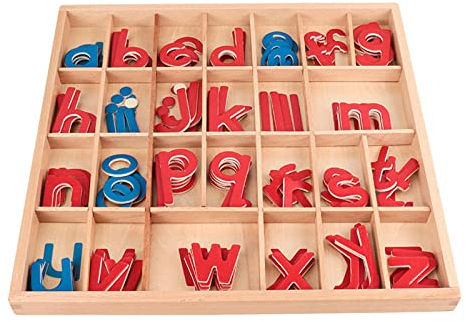 Amagogo Wooden Language Educational Toys Small Moveable Alphabet Early Learning Materials Activity Boxed Letter for Kids Girls Boys, Style A
