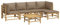 vidaXL Salon de Jardin 6 pcs avec Coussins Taupe Bambou, Ensemble de Salon, Ensemble de Salon extérieur, Ensemble de mobilier d'extérieur