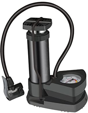 BIUDECO Gonfleur De Voiture Pompe À Air pour Pneus Portable Portable Compresseur Minibike Pompe avec Manomètre De Gonflage VTT Vélo Scooter De Gonflage Manual Pump