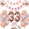 Yunchu Online Luftballon 33. Geburtstag Frauen Dekoration Rosegold Party Deko Tortendeko Geschenk Ballon