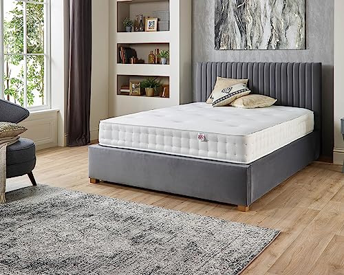Aspire Beds Hybrid-Matratze mit Memory-Taschen, doppelseitig, 23 cm, mit 1000 Taschenfederkernmatratze, Einzelbett (90 x 180 cm), weißer Rand