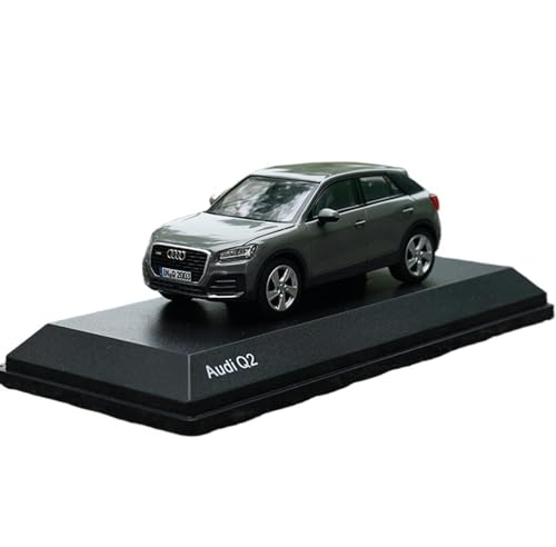 EMRGAZQD Motorfahrzeuge Replika Auto 1/43 Für Audi Q2 SUV Replik Autos Ornamente Statische Diecast Fahrzeuge Souvenirs Skala Auto Modell Originalgetreue Nachbildung(Chrome)