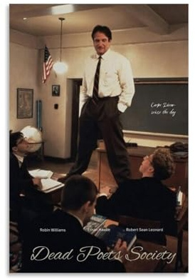 Filmposter Dead Poets Society im 90er-Jahre-Stil, Vintage-Leinwand, Wandkunst, dekorative Wohnkultur, Gemälde für Wohnzimmer, Schlafzimmer, 30 x 45 cm, ungerahmter Stil