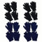 SDXCJY 8 Paare Magic Stretch Handschuhe,Kindersport Handschuhe Kinder Baumwolle Handschuhe für Winddicht Im Freien rutschfest Handschuhe Warm Fahrrad Reiten Gehen Ski. (4*Schwarz, 4*Marineblau)