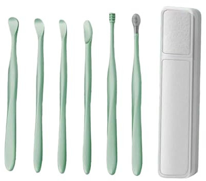 curee-oreille Indolore – 6 Pièces Dissolvant De Cérumen, Cuillère D'oreille | Curette Pour Enlever Le Cérumen Avec Boîte De Rangement, Kit De Nettoyage Des Oreilles Pour La Maison Et Les Voyag