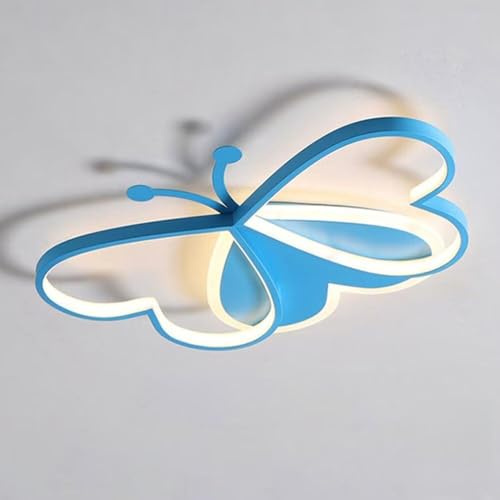 GUANSHAN 19,8 Zoll kreative Schmetterlings-Deckenlampe für Kinderzimmer, Vollspektrum-Augenschutzlampe, 3D-Cartoon-Kronleuchter für Schlafzimmer, Jungen- oder Mädchenzimmer