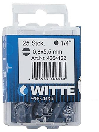 Pointes plates de 25 mm dans une boîte en plastique, idéales pour une utilisation sur les perforatrices et les outils d'artisanat.