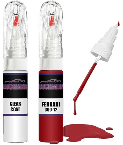 Kit di riparazione vernice per ritocchi per Ferrari Rosso Corsa 300-12 + vernice trasparente per ritocchi