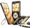 XYZ Cover per Samsung Galaxy Z Flip 5 / Flip 6, con Supporto ad Anello Doppio Cuore, con Cordino per Ragazze e Donne, Cover Protettiva di Lusso Carina e Scintillante, Nero
