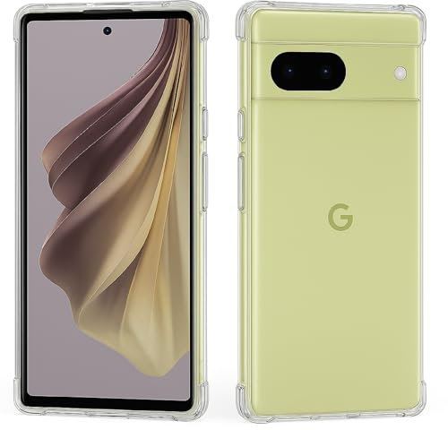SHAANS Clear Case For Google Pixel 7 Shockproof TPU Silicone Bumper with 4-Corner Airbags Slim Anti-Yellowing Flexible Protective Phone Cover