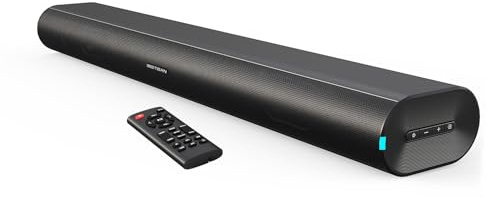BESTISAN - Barra de sonido con base ondulada con Bluetooth para TV, mesa, sistema de altavoces de audio digital/cine en casa, juegos, proyectores, con control remoto, HDMI-ARC, AUX, óptico, USB