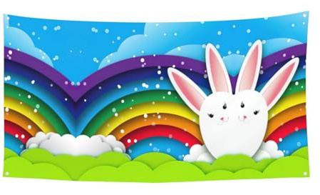 Happy Easter Bunny Party Banner Wand Banner Party Dekor Allerheiligen Halloween Wimpelkette Tür Banner