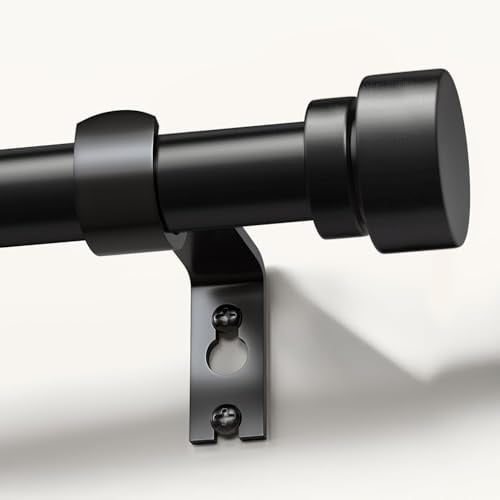 Gormena Gardinenstange Schwarz 80-218cm Matt Metall Ausziehbare Ø25mm | Lang Vorhangstange 15kg Schwerlast Curtain Rod Für Wohnzimmer Schlafzimmer Küche Und Verschiedene Fenster Einfache Montage