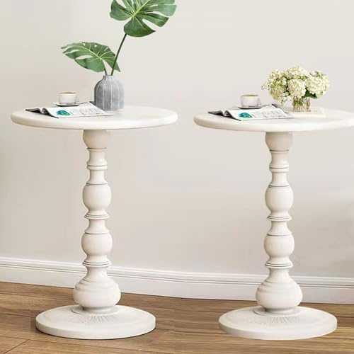 Vorriop 2 Set Pedestal Tables White TV Tray Table, Sofa Table, Small Side Table for The Sofa in The Living Room and Bedroom, Bed, Chair, Mini Coffee Table, Headboard Table, 20.47 (H) *13.78 (W)