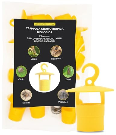 AGRI-CULTURA® |Tappo Trappola Biologico Contro Insetti Infestanti【50 PZ】Esca Trappola Contro Mosca dell'ulivo, Vespe, Calabroni, Cimice Asiatica, Drosophila Suzukii, Popilia Japonica e altri insetti.