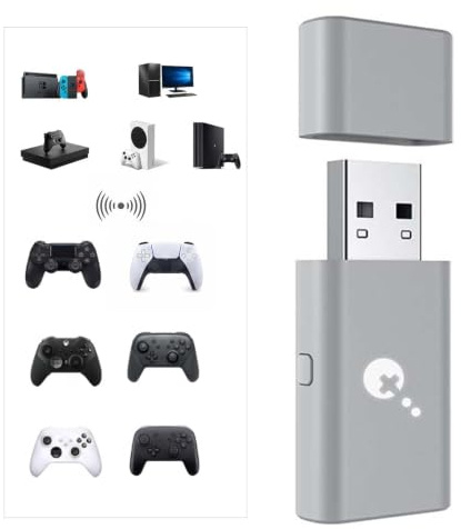 GuliKit Goku 2 Adaptateur sans Fil pour Manette Switch/PS5/PS4/Xbox | Latence ultra-faible, pour Windows, Android, Switch 2/1,PS4,Xbox Series X/S/One,SteamOS,Plug-and-Play,Reconnexion automatique