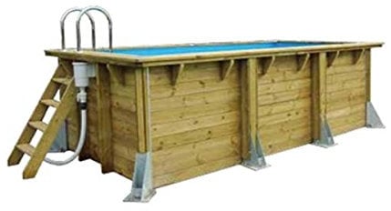 Ubbink Piscine Bois Linéa UrbanPool 4,50 x 2,50 x 1,40 m Liner Beige
