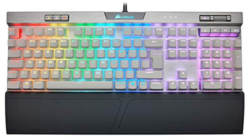Corsair K70 RGB MK.2 Special Edition Mechanical Gaming Keyboard (Cherry MX Speed Switches: Linear and Rapid, Per Key Multicolour RGB Backlighting, Aluminium Chassis, QWERTY UK Layout) - White
