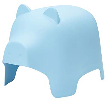 SoBuy KMB14-B Tierhocker Kindehocker Kinderstuhl in Schweindesign Stühlchen Cartoon Hellblau Sitzhöhe 42cm