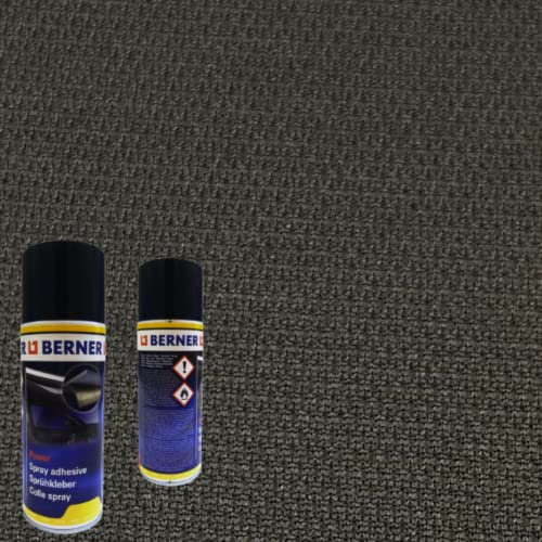 TENDAGGIMANIA Ciel de Toit Voiture Nid d'abeille Kit Tissu + Colle Spray, Ciel Toit Auto Couleur Plomb 1420 -Taille 2,5 MT X 1,5 MT + 2 Colle