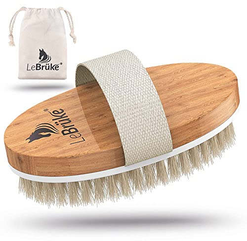 Lebrüke® Cepillo espalda ducha - Cepillo exfoliante para el cuerpo - Cepillo de cerdas naturales - eliminar la piel muerta