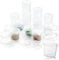 COM-FOUR® 24x récipient de stockage avec couvercle - pot en plastique universel avec fermeture - gobelets empilables pour cosmétiques, crème, lotion et matériel d'artisanat - 35 ml (24 pièces)