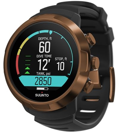 SUUNTO D5 Dive Computer Watch with Color Display, Water Resistant to 100 m, Dive Computer with Alarm, Stopwatch, Weather, Compass, 12 Hours of Battery Life in Underwater Mode