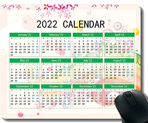 Gaming Mouse Pad 2022 ANNO Calendario con vacanze, Flower Daisy Piccola Base in gomma Bianco Bianco BASSA MP88