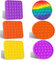 KUNSTIFY 6X POP IT Mix Set Fidget Toy Antistress Spielzeug für Erwachsene und Kinder Anti Stress Sensorik Popit Rund Quadrat Figuren Figet Bubble Push pop (Mix Set)